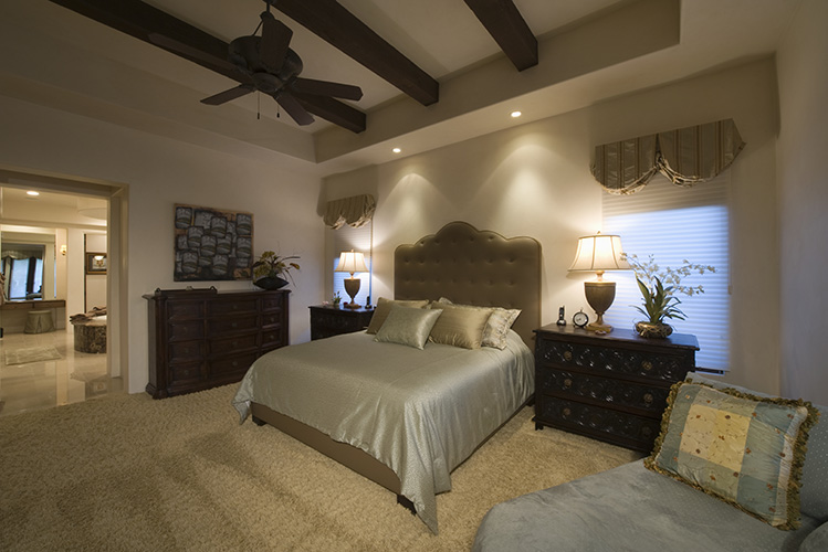bedroom with beamed ceiling