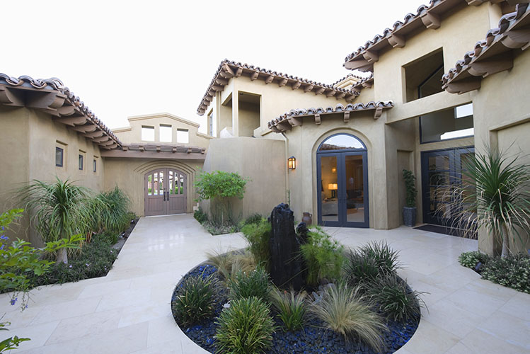 Cactus garden and courtyard