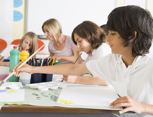 children painting class