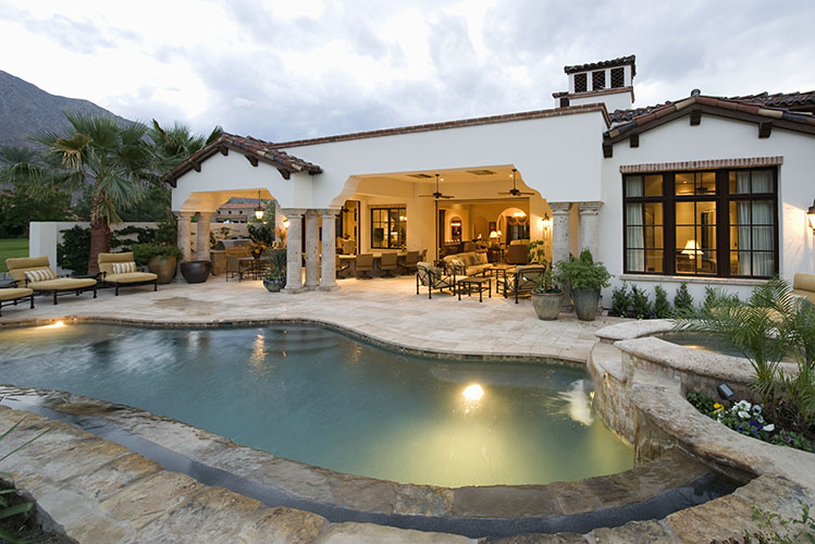 poolside luxury home