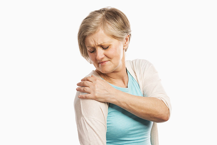 Senior woman with shoulder pain